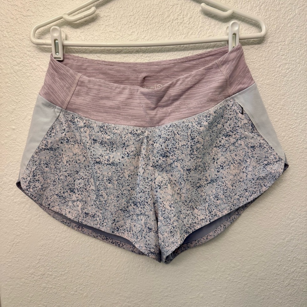 Women's Outdoor Voices Hudson Running Shorts in Grey Light Pink Speckle